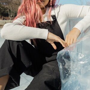 Roxy Pants - Chloe Kim Cargo Overalls - Black